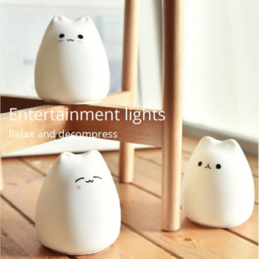 Lampe LED multicolore animal mignon tactile en silicone