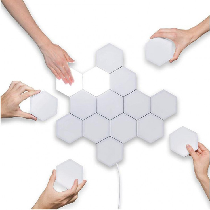 Lampe murale LED hexagonale à capteur tactile, 1 à 10 pièces