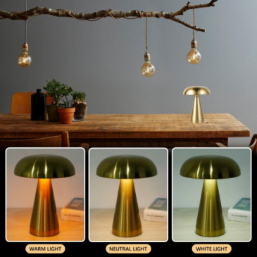 Lampe led de table au design rétro forme champignon